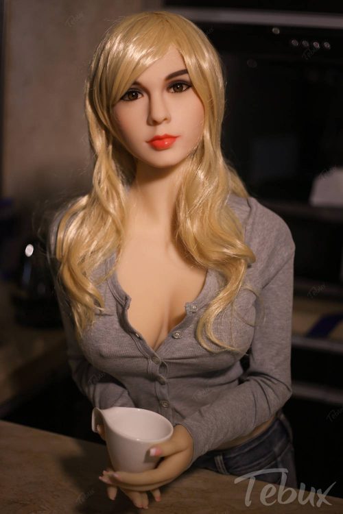Sex doll small standing wearing short shorts