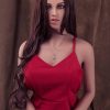 Best Sex Doll brunette in red tight dress