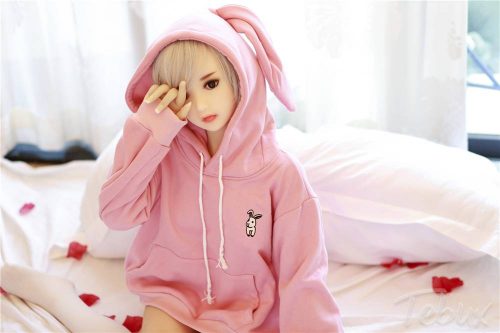 Cheap tpe sex doll wearing pink jumper