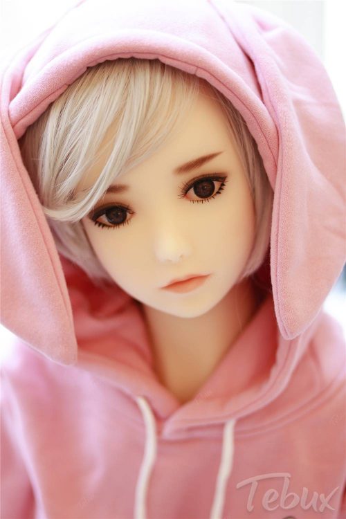 Cheap tpe sex doll sitting wearing pink jumper