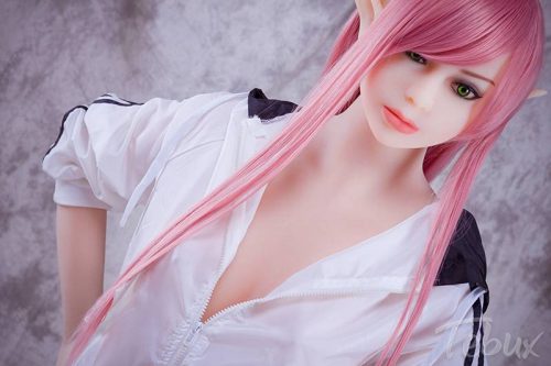 Fantasy sex doll Emerson standing with pink hair