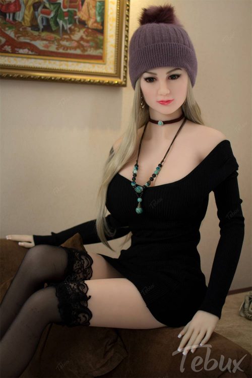 Hot sex doll Allyson wearing black dress