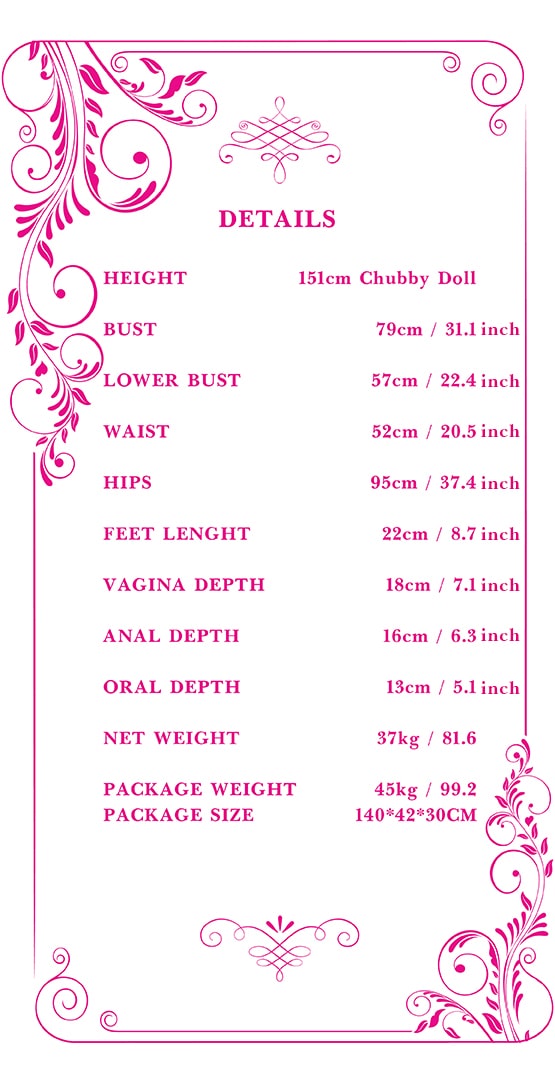 151cm chubby sex doll measurements Tebux