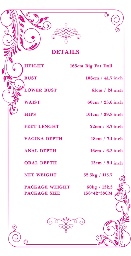 165cm big fat sex doll measurements Tebux