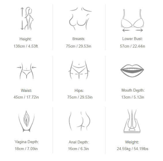 138cm-Medium-breast Sex Doll Measurements